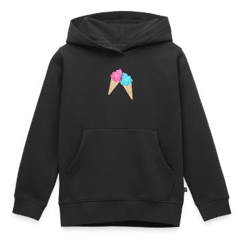 Eis Paar Duo Sommer Eisdiele cool Sommer zwei Fan - Kinder Premium Organic Hoodie - Schwarz - Vorne - AI Model Kid Male (0cm)