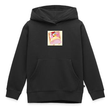 Poules Élevage de poulets - COUCHAGE AU LIT - Sweat Premium à capuche enfant bio - noir - Devant - AI Model Kid Male (0cm)