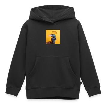 Blauer Vogel mit Fliege - Kinder Premium Organic Hoodie - Schwarz - Vorne - AI Model Kid Male (0cm)