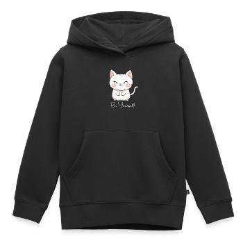 Cat Be Yourself Be Yourself Love Motivation - Kids Premium Organic Hoodie - black - Front - AI Model Kid Male (0cm)