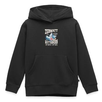Zermatt rock climbing 3 - Sweat Premium à capuche enfant bio - noir - Devant - AI Model Kid Male (0cm)