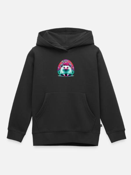 Igel - Kinder Premium Organic Hoodie - Schwarz