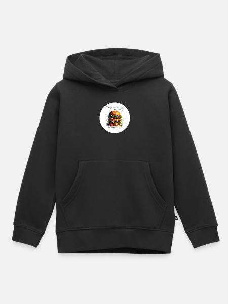 Yummy Burger Art - Kids Premium Organic Hoodie - black