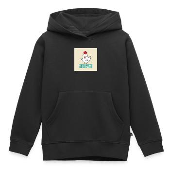 Chicken "Trying to hendl this" - Kids Premium Organic Hoodie - black - Front - AI Model Kid Male (0cm)