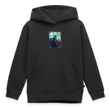 Streetwear Bitcoin Racing Japan - Kids Premium Organic Hoodie - black - Front - AI Model Kid Male (0cm)
