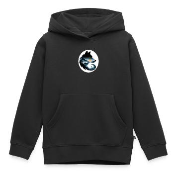 Paysage de loup - Sweat Premium à capuche enfant bio - noir - Devant - AI Model Kid Male (0cm)