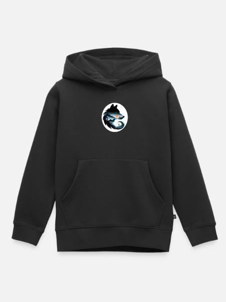 Wolf Landschaft - Kinder Premium Organic Hoodie - Schwarz