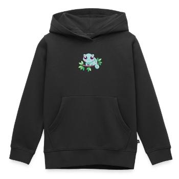 Baby Türkis Chamäleon auf einem Ast - Kinder Premium Organic Hoodie - Schwarz - Vorne - AI Model Kid Male (0cm)