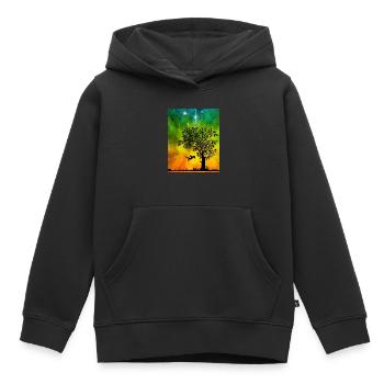 Child on the swing - Kids Premium Organic Hoodie - black - Front - AI Model Kid Male (0cm)