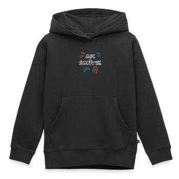 ABC Shooter School Débutants Satchel Élèves 1ère Année - Sweat Premium à capuche enfant bio - noir - Devant - AI Model Kid Male (0cm)