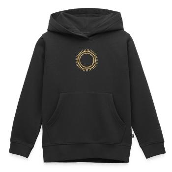 Cadre de soleil rayonnant géométrique - Sweat Premium à capuche enfant bio - noir - Devant - AI Model Kid Male (0cm)