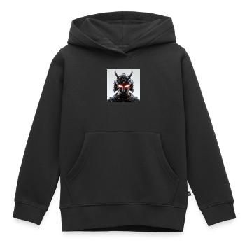 Digitale Samurai Futuristische Maskerade - Kinder Premium Organic Hoodie - Schwarz - Vorne - AI Model Kid Male (0cm)