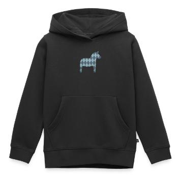 Dalapferd Rauten Muster skandinavisch Deko Kinder - Kinder Premium Organic Hoodie - Schwarz - Vorne - AI Model Kid Male (0cm)