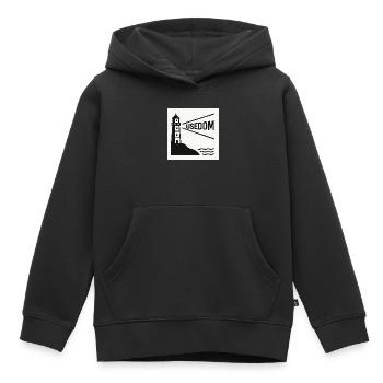 Usedom  - Kinder Premium Organic Hoodie - Schwarz - Vorne - AI Model Kid Male (0cm)