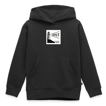 Sylt - Sweat Premium à capuche enfant bio - noir - Devant - AI Model Kid Male (0cm)