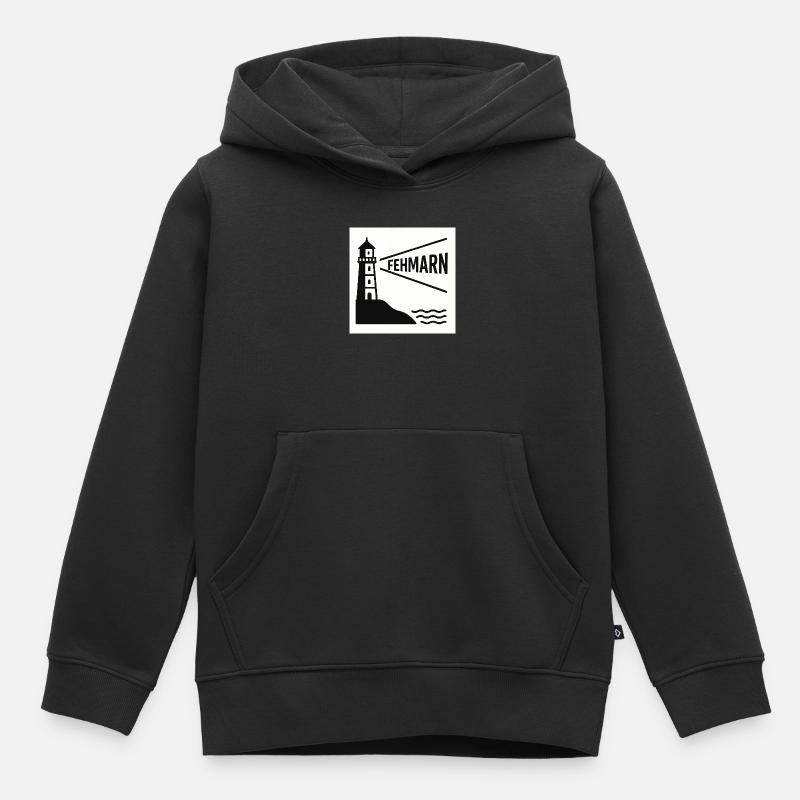 Fehmarn - Sweat Premium à capuche enfant bio - noir