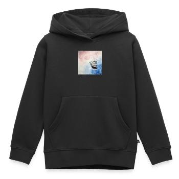 Historisches Segelschiff vor bewölktem Himmel - Kinder Premium Organic Hoodie - Schwarz - Vorne - AI Model Kid Male (0cm)