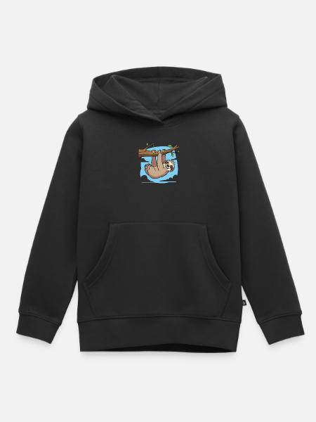 Faultier - Kinder Premium Organic Hoodie - Schwarz