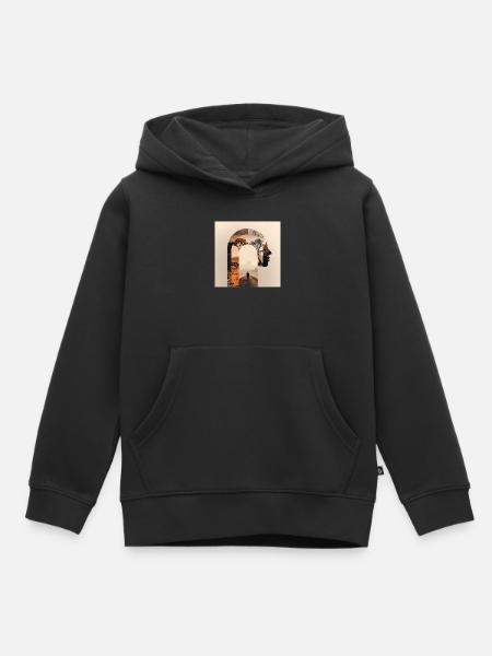 Introspektive Reise mit Natursilhouette - Kinder Premium Organic Hoodie - Schwarz