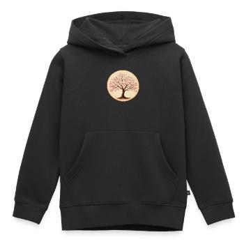 Délicat cerisier en fleurs - Sweat Premium à capuche enfant bio - noir - Devant - AI Model Kid Male (0cm)