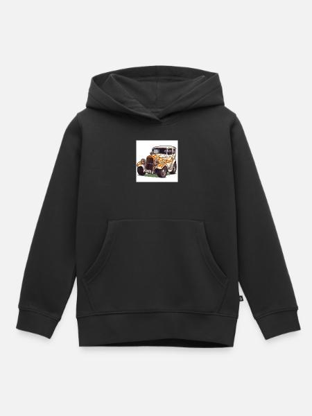 Oldtimer Hot Rod Auto - Kinder Premium Organic Hoodie - Schwarz