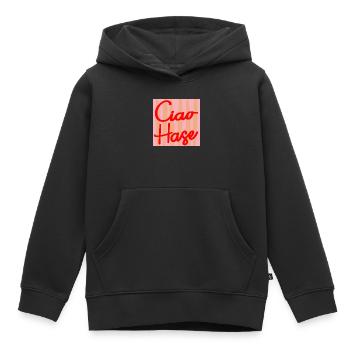 CIAO HASE SELBSTWERT - Kinder Premium Organic Hoodie - Schwarz - Vorne - AI Model Kid Male (0cm)