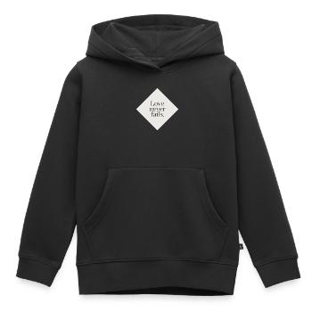 Unerschütterliche Liebe auf cremefarbenem Hintergrund - Kinder Premium Organic Hoodie - Schwarz - Vorne - AI Model Kid Male (0cm)