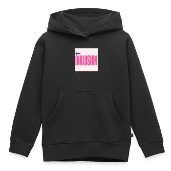 FOR INCLUSION - Kids Premium Organic Hoodie - black - Front - AI Model Kid Male (0cm)