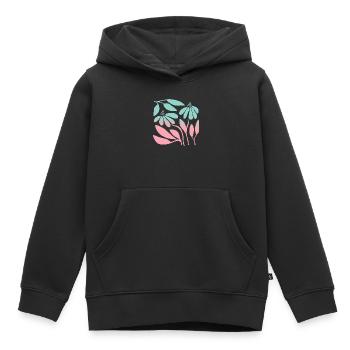 Marguerite in gradient green - Kids Premium Organic Hoodie - black - Front - AI Model Kid Male (0cm)