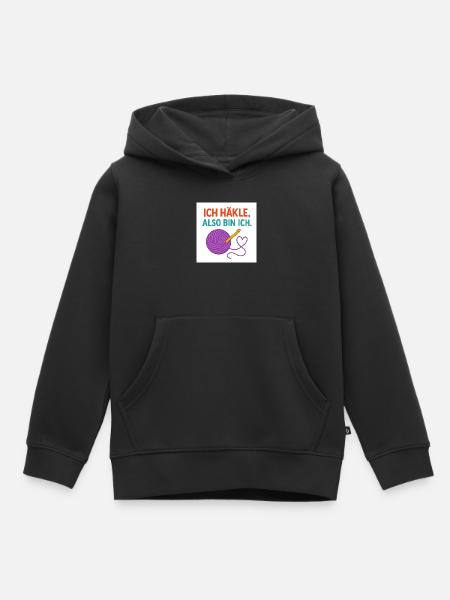 Ich häkle, also bin ich - Kinder Premium Organic Hoodie - Schwarz