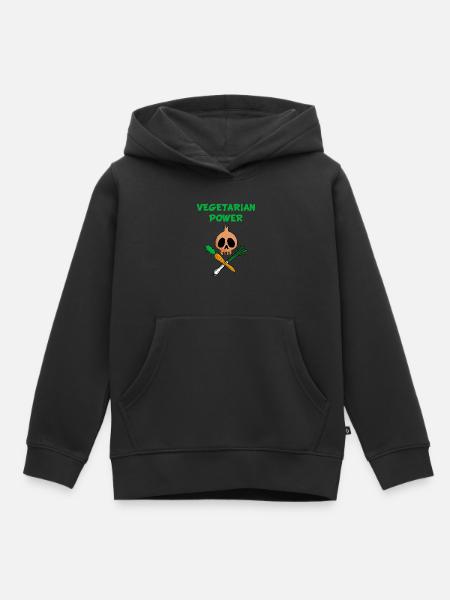 Die Kraft der Vegetarier - Kinder Premium Organic Hoodie - Schwarz