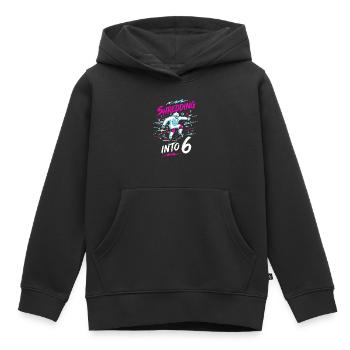 Shredding Into 6 Yeti Skater - Kids Premium Organic Hoodie - black - Front - AI Model Kid Male (0cm)