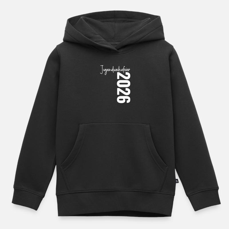 Cérémonie de consécration de la jeunesse 2026 - Sweat Premium à capuche enfant bio - noir