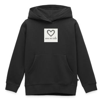 Cœur et joie de vivre - Sweat Premium à capuche enfant bio - noir - Devant - AI Model Kid Male (0cm)