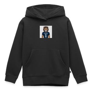 Imprimé du maillot mascotte du Tigre - Sweat Premium à capuche enfant bio - noir - Devant - AI Model Kid Male (0cm)