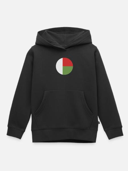 Runde Madagaskar-Flagge - Kinder Premium Organic Hoodie - Schwarz