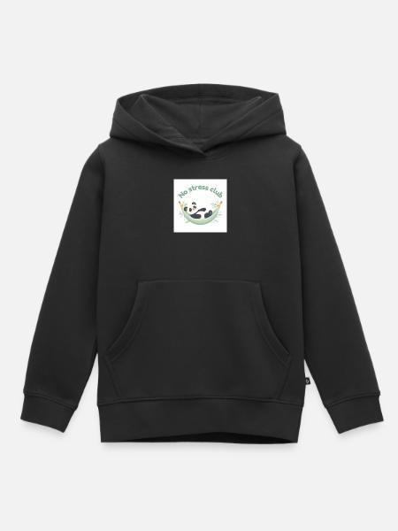 Stressfreier Club Panda in Hängematte - Kinder Premium Organic Hoodie - Schwarz