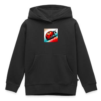 coccinelle - Sweat Premium à capuche enfant bio - noir - Devant - AI Model Kid Male (0cm)