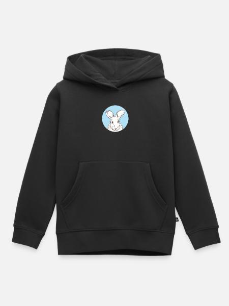 Konijn - Kinder Premium hoodie biologisch - zwart