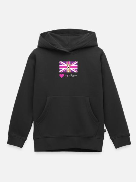 PURPLEWHIPPET (Blanc) - Sweat Premium à capuche enfant bio - noir