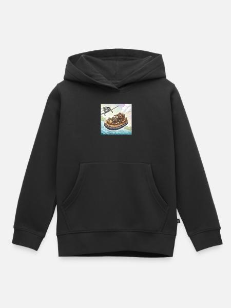 Steampunk-Luftboot-Flussjagd - Kinder Premium Organic Hoodie - Schwarz