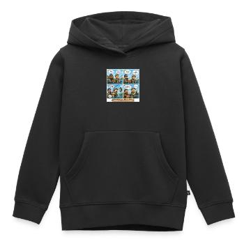Entspannender Angel-Comic: Lektion zum großen Fang - Kinder Premium Organic Hoodie - Schwarz - Vorne - AI Model Kid Male (0cm)
