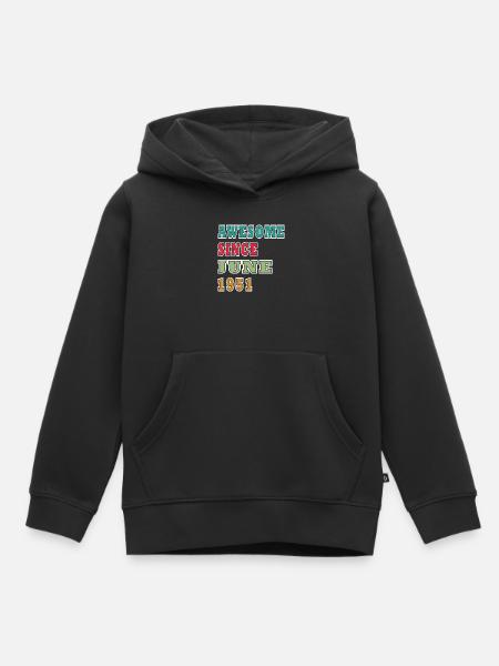 Retro 1951 Juni Layout - Kinder Premium Organic Hoodie - Schwarz