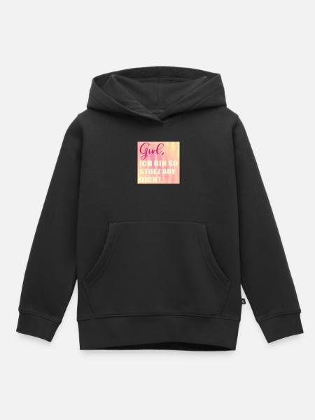 Stolz auf Dich Mädchen - Kinder Premium Organic Hoodie - Schwarz
