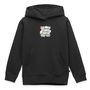 Ich spreche fließend Kleinkind - Kinder Premium Organic Hoodie - Schwarz - Vorne - AI Model Kid Male (0cm)