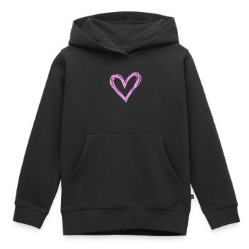Cœur - Sweat Premium à capuche enfant bio - noir - Devant - AI Model Kid Male (0cm)