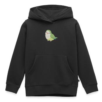 Niedlicher Quäker-Papageien-Grünvogel - Kinder Premium Organic Hoodie - Schwarz - Vorne - AI Model Kid Male (0cm)