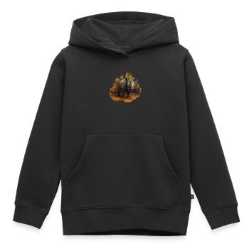 Rhinocéros à bouche blanche, Designs africains - Sweat Premium à capuche enfant bio - noir - Devant - AI Model Kid Male (0cm)