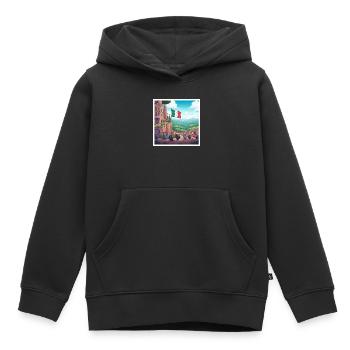 GIDAGI Fitness Cartoons Collection - Kids Premium Organic Hoodie - black - Front - AI Model Kid Male (0cm)