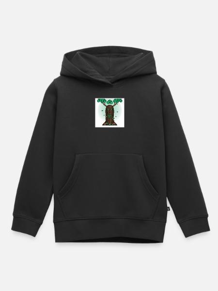 Waldgeist Baumgesicht - Kinder Premium Organic Hoodie - Schwarz